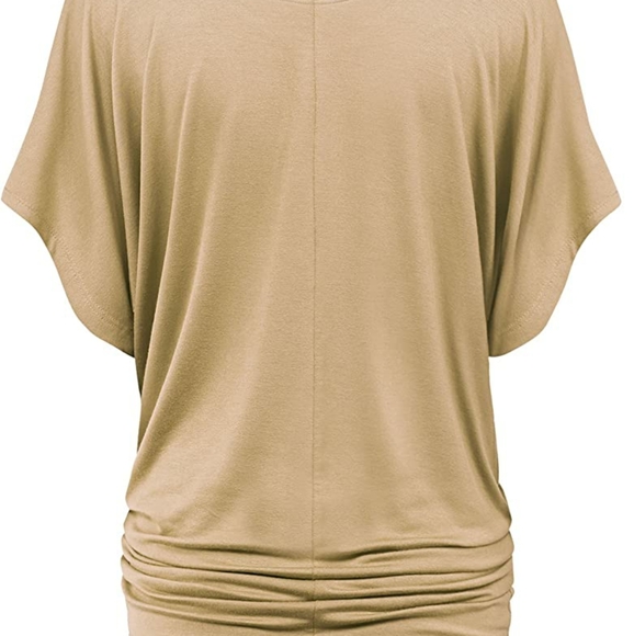 Taupe Short Sleeve Boat Crew Neck - Picture 4 of 11